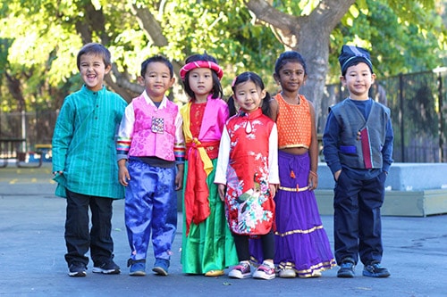 Students in International Costumes