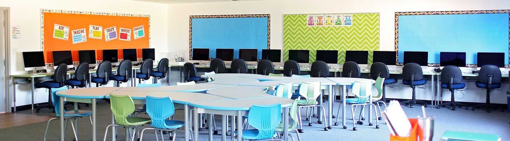 Photo of one of our colorful classrooms